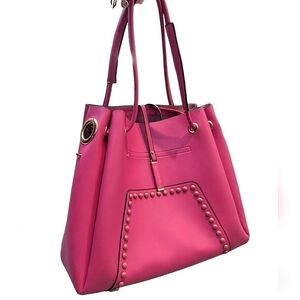 Fashion Bag Cape Drive Barbie Hot Pink Drawstring faux Leather Purse Bag